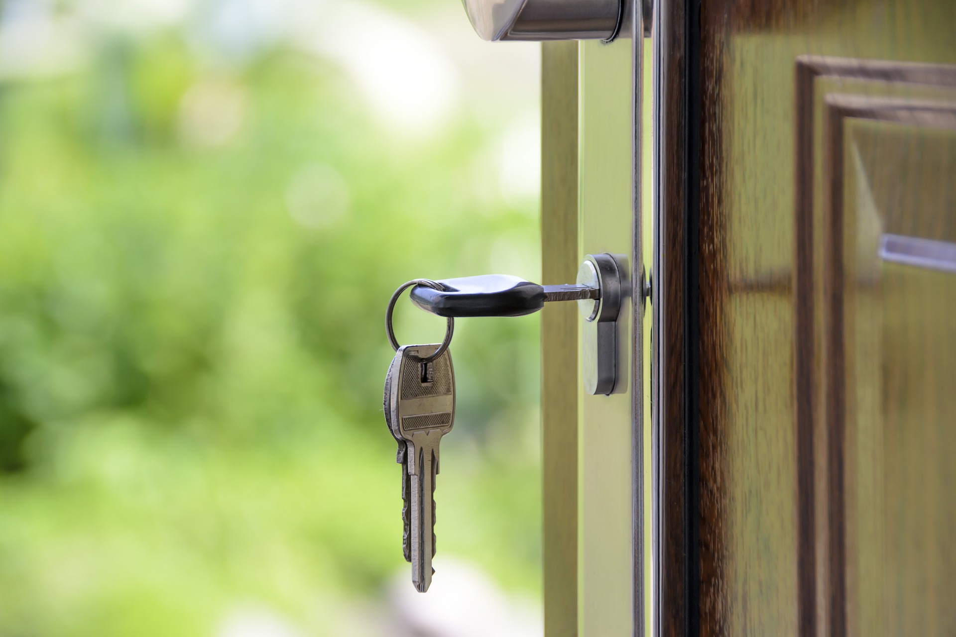 house door with key